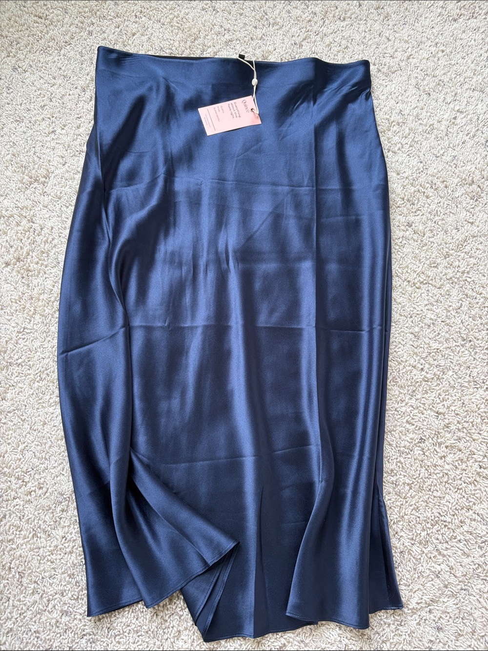 Quince Silk Maxi Skirt Navy XL NWT
